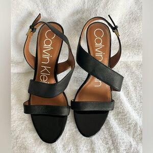 Calvin Klein Black Strappy Sandals